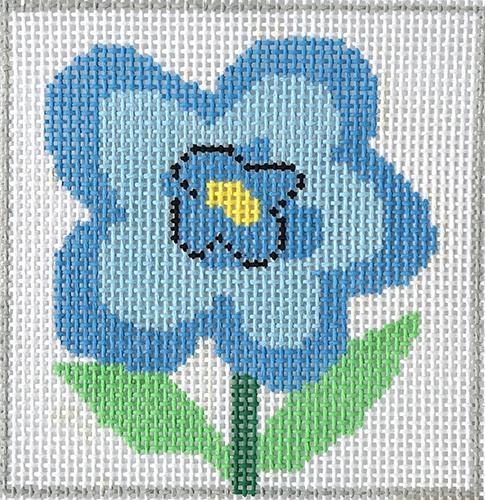 Simple Blue Flower Painted Canvas Jean Smith