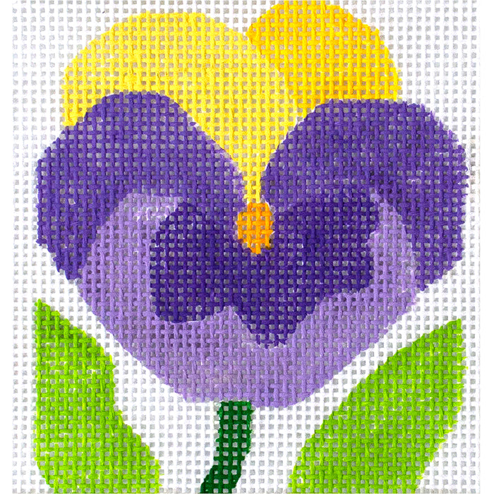 Simple Flower Coaster Pansy Painted Canvas Jean Smith - 1