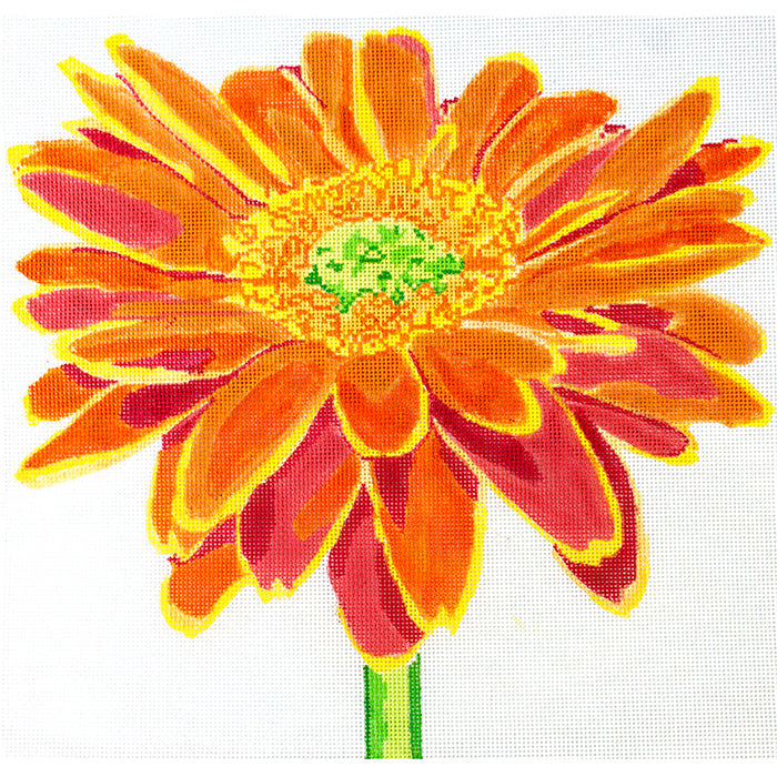 Simple Flower Orange Daisy Painted Canvas Jean Smith - 1