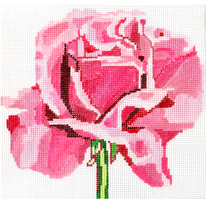 Simple Flowers Pink Rose Painted Canvas Jean Smith - 1