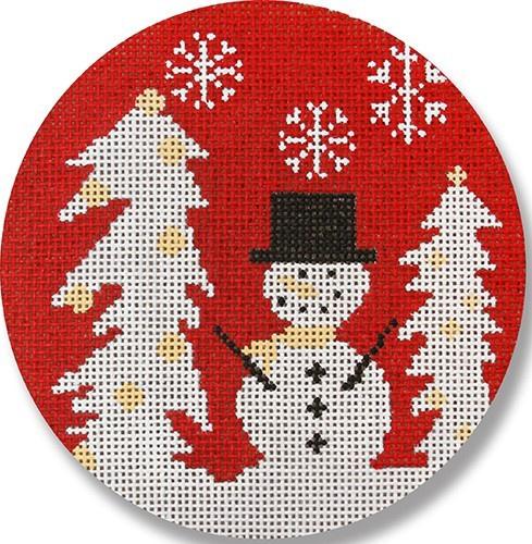 Simple Snowman Painted Canvas CBK Needlepoint Collections
