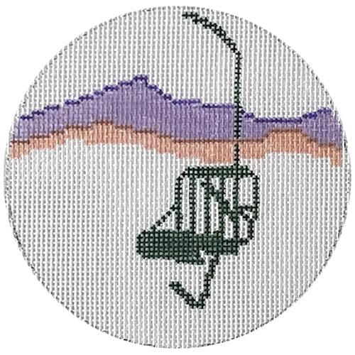 Single Chair Ski Lift Painted Canvas Alice & Blue - 1
