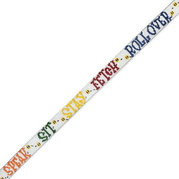 Sit, Speak, Stay Dog Collar Painted Canvas The Meredith Collection - 1