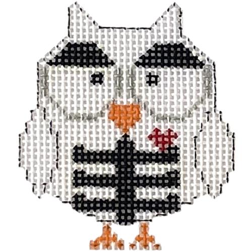 Skeleton Owly with Stitch Guide Painted Canvas The Princess & Me