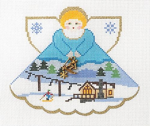 Ski Resort Angel Painted Canvas Painted Pony Designs - 1