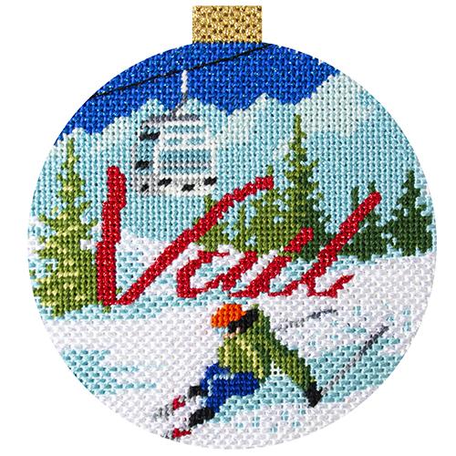 Ski Resorts - Vail with Stitch Guide Painted Canvas Kirk & Bradley 