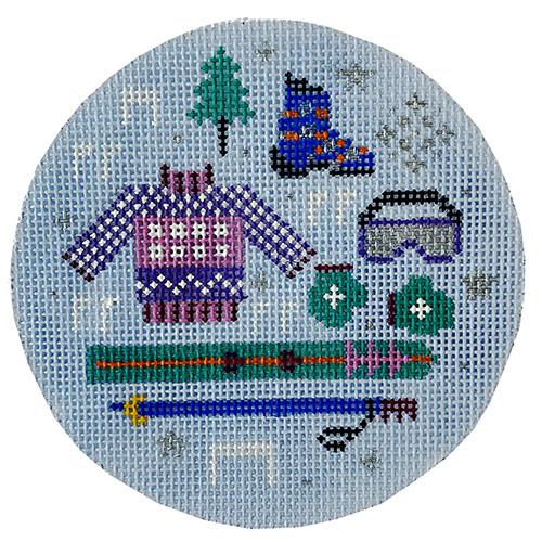 Ski Sports Ornament Painted Canvas Painted Pony Designs - 1