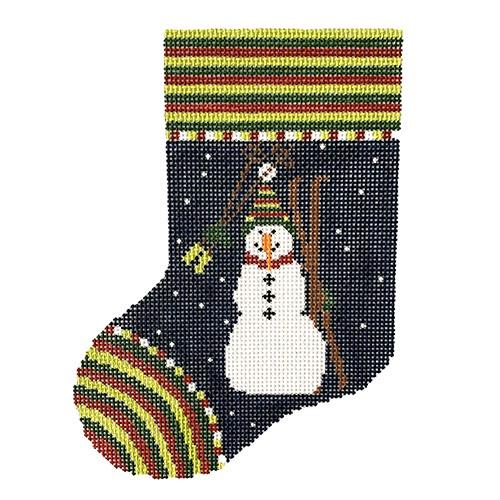 Skiing Snowman - Chili Painted Canvas Pippin