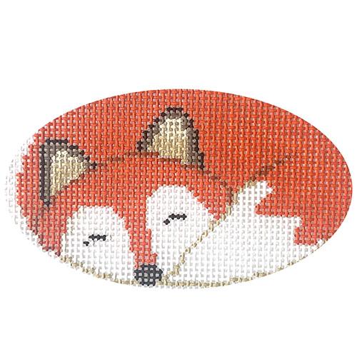 Sleeping Fox Curled Up Painted Canvas CBK Needlepoint Collections