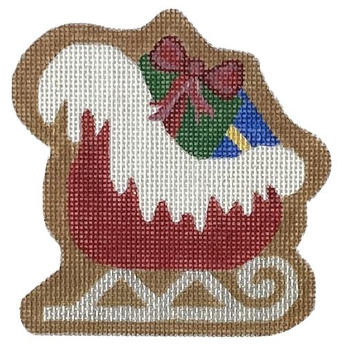 Sleigh - Brown Background Painted Canvas Pepperberry Designs