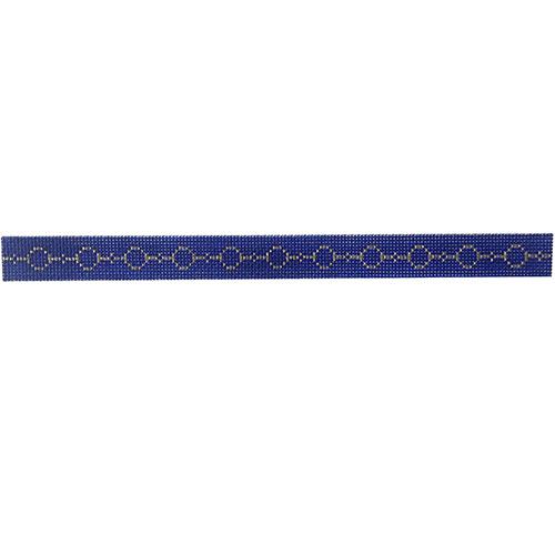 Slim Cuff Gold Circles on Cobalt Painted Canvas The Plum Stitchery - 1