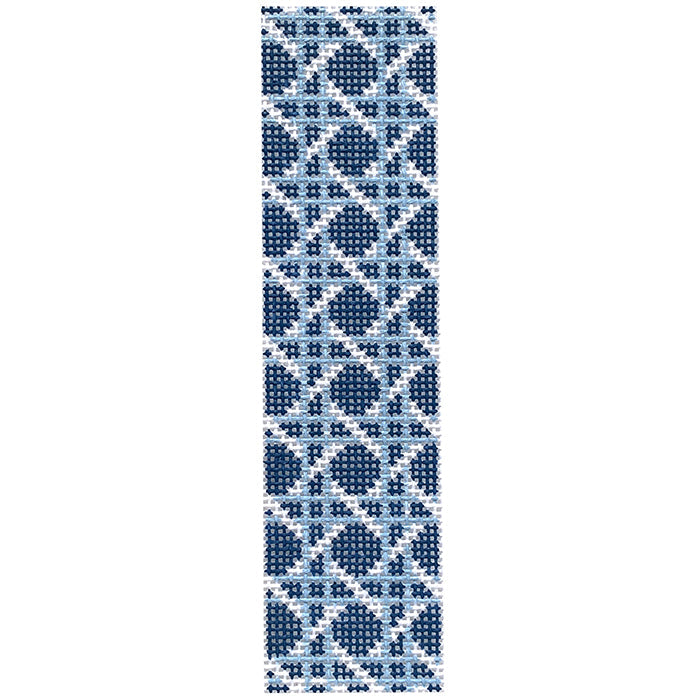 Small Blue Cane Key FOB Painted Canvas Penny Linn Designs
