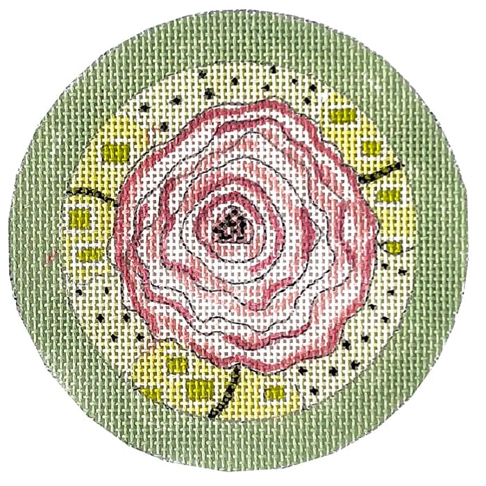 Small Button Ranunculus Painted Canvas ditto! Needle Point Works - 1