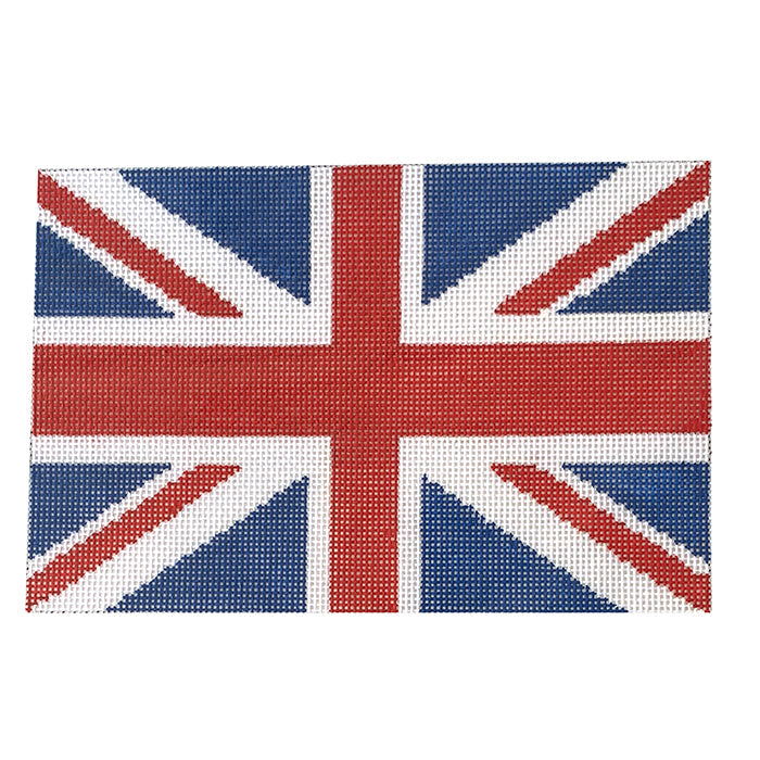 Small Flat Union Jack Red Painted Canvas Kimberly Ann Needlepoint - 1