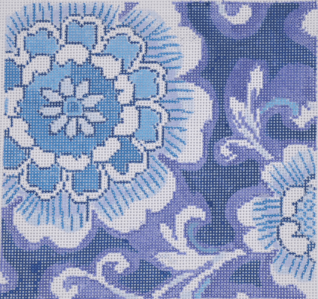 Small Porcelain Floral Painted Canvas Jean Smith - 1