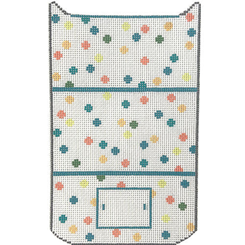 Small Treasures Tri Fold Clutch Polka Dot Painted Canvas KCN Designers - 1