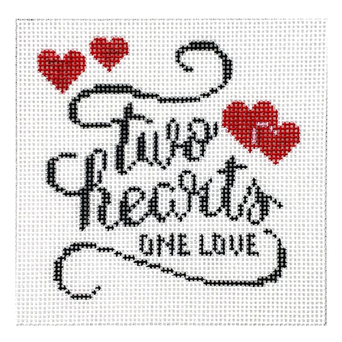 Small Two Hearts One Love Painted Canvas Alice Peterson Company - 1