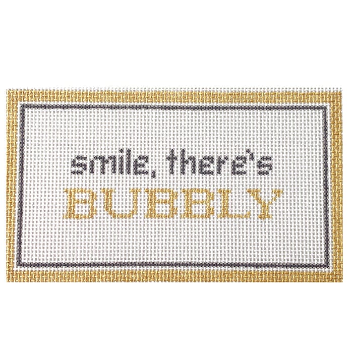 Smile, There's Bubbly Painted Canvas Initial K Studio - 1