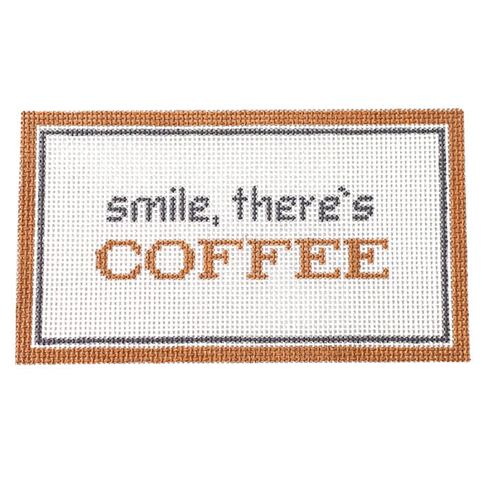 Smile, There's Coffee Painted Canvas Initial K Studio - 1