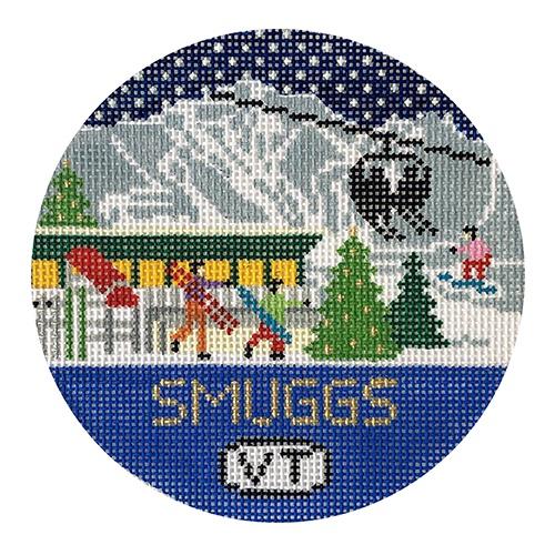 Smuggs Round Painted Canvas Doolittle Stitchery