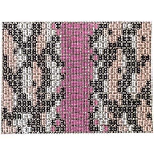Snakeskin Mini Clutch Pink Painted Canvas KCN Designers - 1