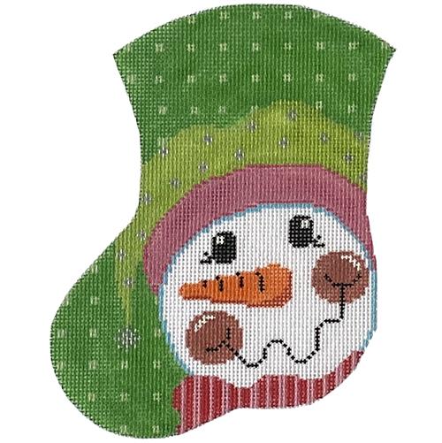 Snow Girl Peek A Boo Mini Stocking Painted Canvas The Meredith Collection - 1