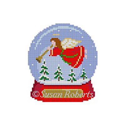 Snow Globe Angel Painted Canvas Susan Roberts Needlepoint Designs Inc. 