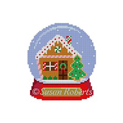 Snow Globe Gingerbread Painted Canvas Susan Roberts Needlepoint Designs Inc. - 1
