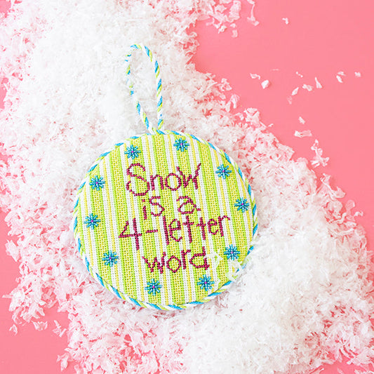 Snow is a 4-Letter Word Ornament Kit Kits Patti Mann Pink & Green 