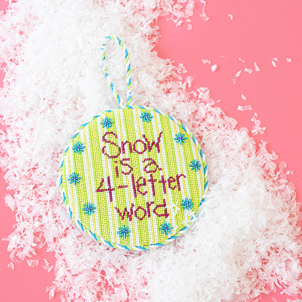 Snow is a 4 Letter Word Ornament Kit Kits Patti Mann Pink & Green - 1