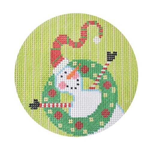 Snow Wreath Man Ornament Painted Canvas The Meredith Collection - 1