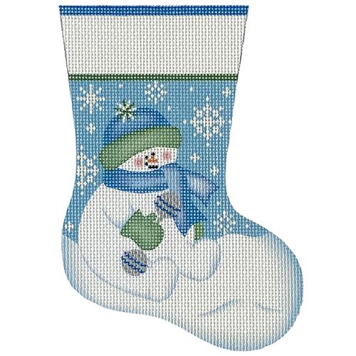 Snowbaby Boy Mini Stocking Painted Canvas Pepperberry Designs - 1