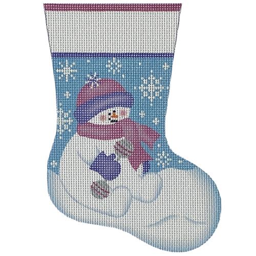 Snowbaby Girl Mini Stocking Painted Canvas Pepperberry Designs - 1