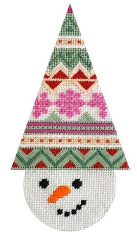 Snowcone Fair Isle with Stitch Guide Painted Canvas Needlepoint.Com 