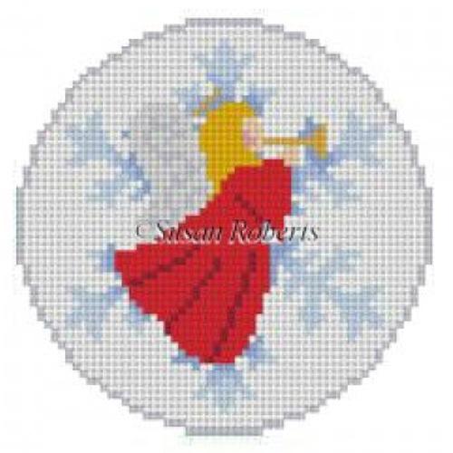 Snowflake Angel Ornament Painted Canvas Susan Roberts Needlepoint Designs, Inc. 