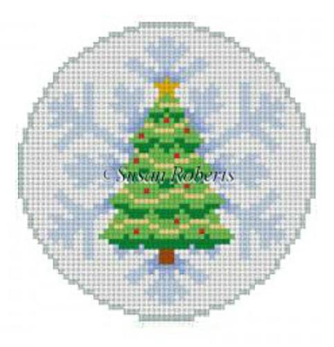 Snowflake Christmas Tree Ornament Painted Canvas Susan Roberts Needlepoint Designs, Inc.