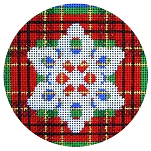 Snowflake on McMillan Plaid Painted Canvas Associated Talents