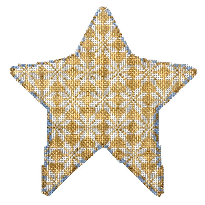 Snowflake Pattern on Gold Star Painted Canvas Associated Talents