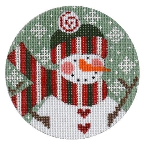 Snowflake Snowman Painted Canvas Danji Designs - 1