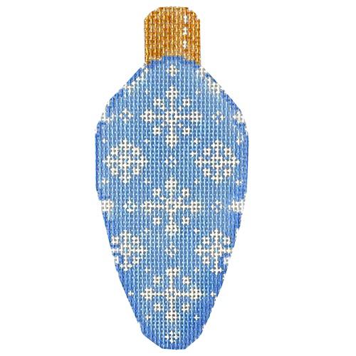 Snowflakes on Blue Light Bulb Painted Canvas Associated Talents - 1