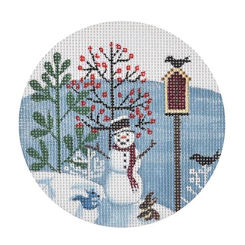 Snowman and Animals Ornament Painted Canvas Painted Pony Designs - 1