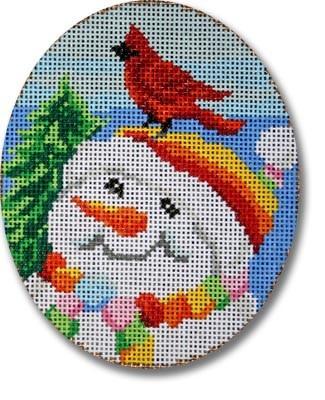 Snowman & Cardinal Painted Canvas CBK Needlepoint Collections