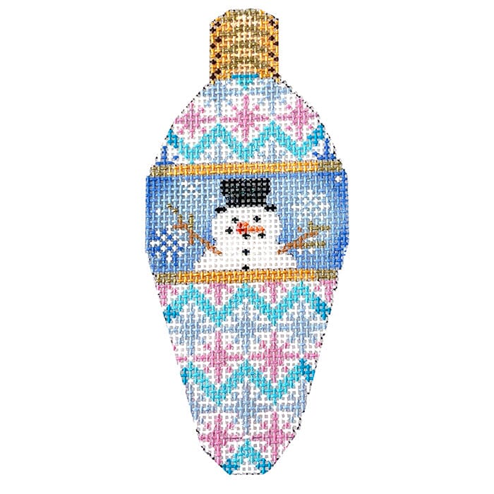Snowman Chevron Light Bulb Painted Canvas Associated Talents
