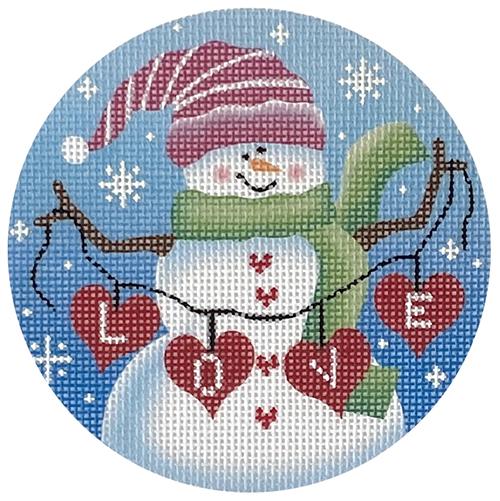 Snowman of the Month February Painted Canvas Pepperberry Designs - 1