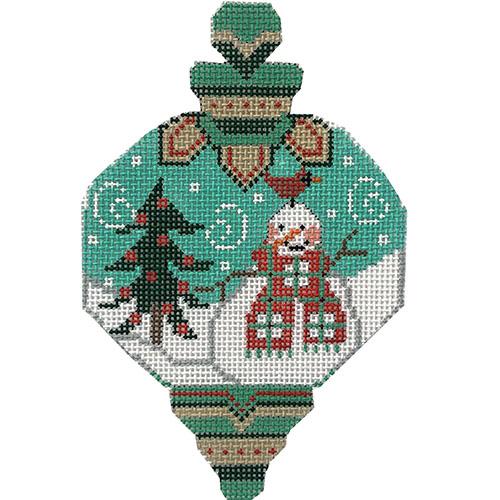 Snowman Ornament #3 CH Painted Canvas Danji Designs - 1