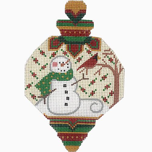 Snowman Ornament #5 CH Painted Canvas Danji Designs - 1