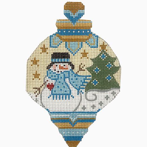 Snowman Ornament #6 CH Painted Canvas Danji Designs - 1