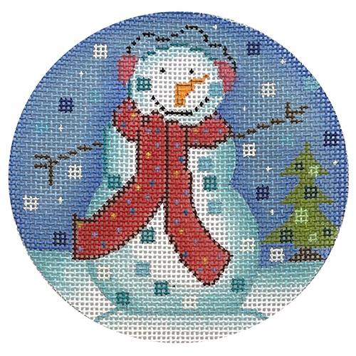 Snowman Ornament Painted Canvas Danji Designs - 1