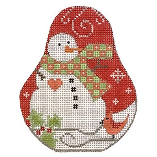 Snowman Pear Painted Canvas Danji Designs