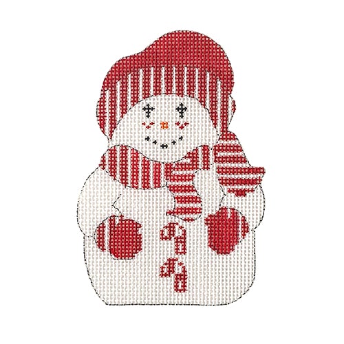 Snowman Red Stripes Painted Canvas All About Stitching/The Collection Design - 1
